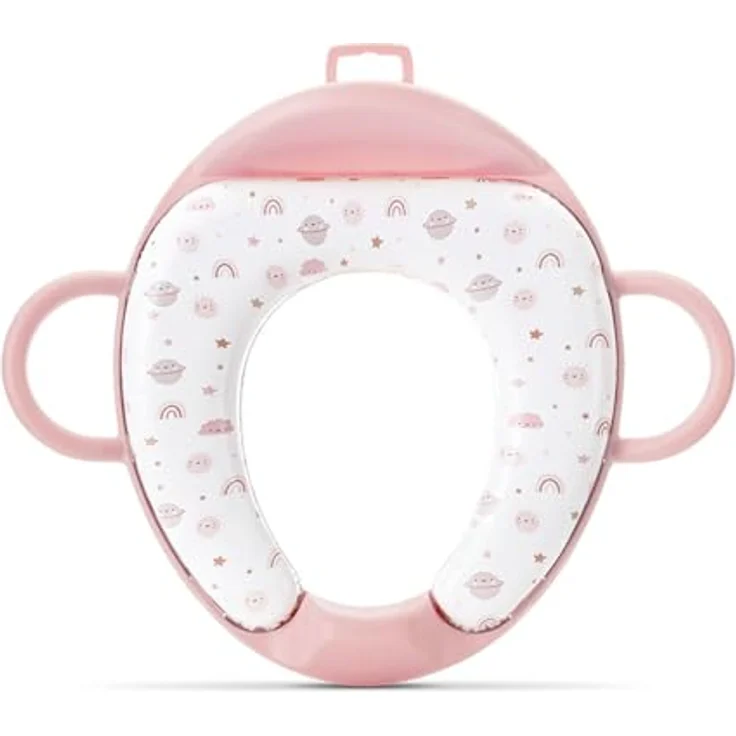 Lorelli Baby-Toilettensitz mit Rückenlehne, 11 cm, gepolstert, Handgriff, Spritzschutz, Kunststoff – Bild 3