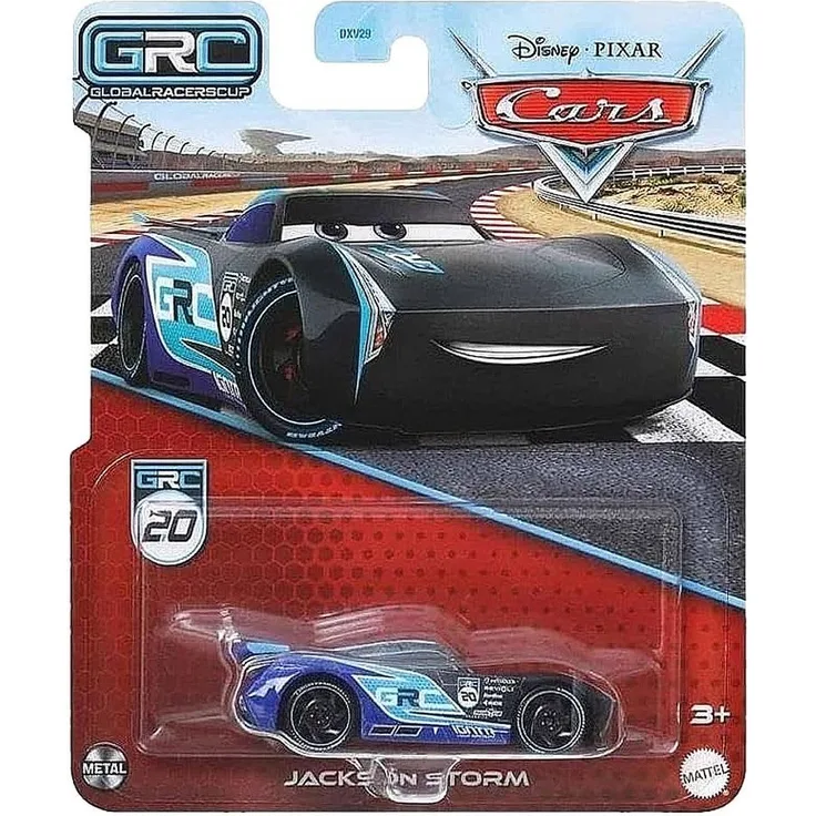 Disney Cars Jackson Storm HYD11, Die-Cast Spielzeug-Rennwagen im Maßstab 1:55, Global Racers Cup Edition