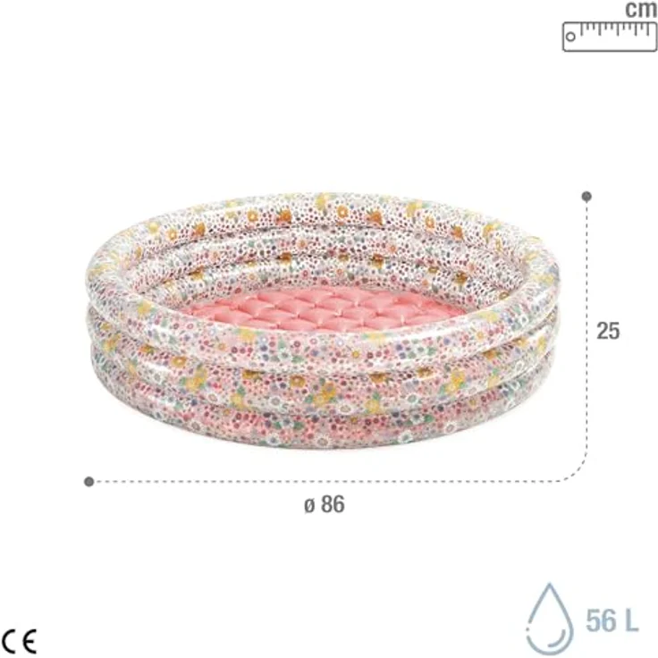 Intex 58427NP Pataugette Romantic Flowers, Planschbecken für Kinder, blumig, 86 x 25 cm, 56 Liter, geeignet für 1-3 Jahre – Bild 3