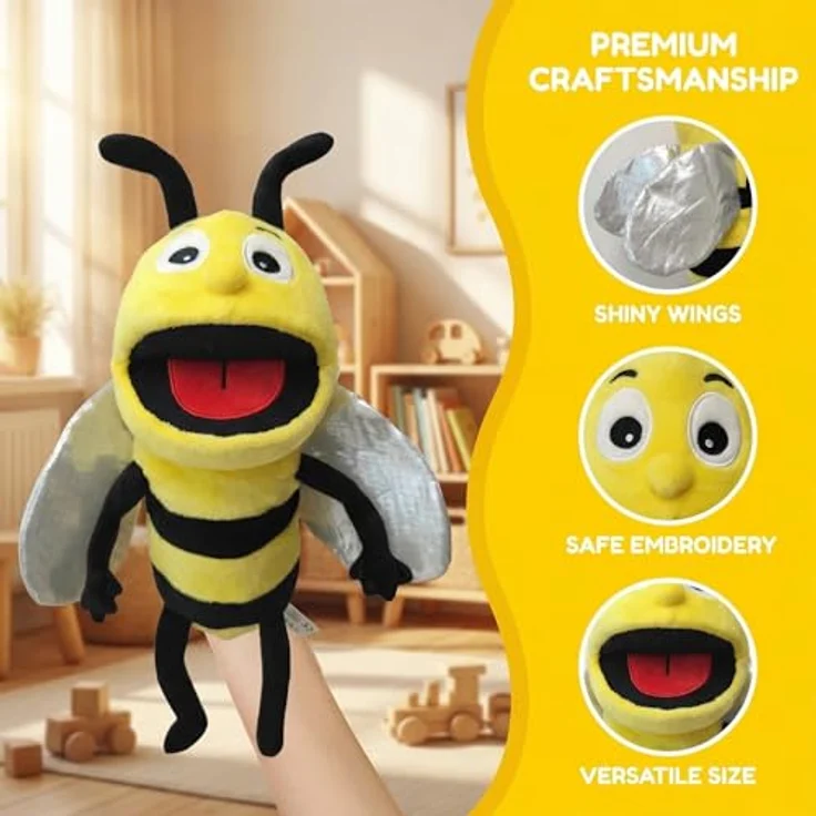 LOMTRATS Insekten-Handpuppen, Bewegliche Münder, 40 cm, Plüsch, für Kinder und Kleinkinder, perfekt zum Geschichtenerzählen, Geburtstagsgeschenke – Bild 3