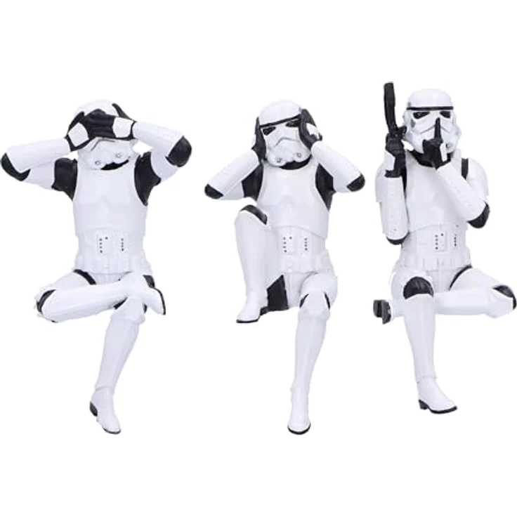 Nemesis Now Stormtrooper Figuren Three Wise Sitting Stormtroopers, 11 cm handbemalte Sammelfigur aus Resin – Bild 1