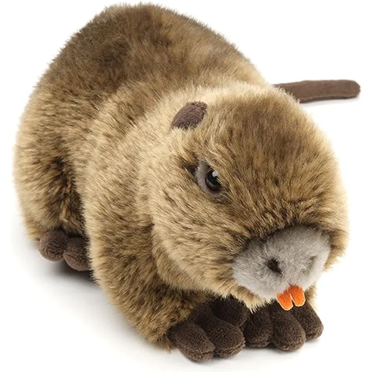 Uni-Toys Nutria Plüschtier, 21 cm lang, lebensecht mit orangefarbenen Nagezähnen, ideal zum Spielen und Sammeln – Bild 1