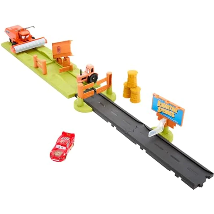 Mattel DISNEY Pixar Cars Trecker Erschrecker-Rennbahn Flucht vor Frank, Spielset mit 3 Autos, 2 Spielmöglichkeiten und Stunt-Rennen für Kinder ab 3 Jahren, HRX48 – Bild 5