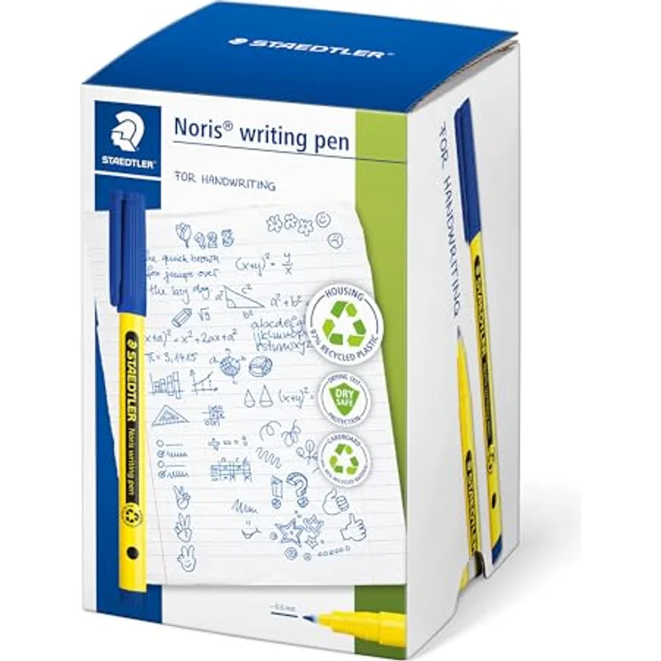 Staedtler Noris Writing Pen 307, Fineliner in Blau mit druckbeständiger Spitze und DRY SAFE Technologie – Bild 2