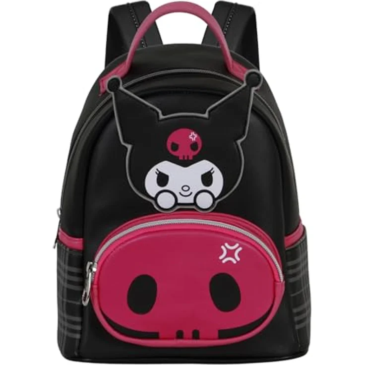 Hello Kitty Kuromi Skull, kleiner Rucksack mit Reißverschluss und 5 L Kapazität, Schwarz, 22 x 25 cm – Bild 2