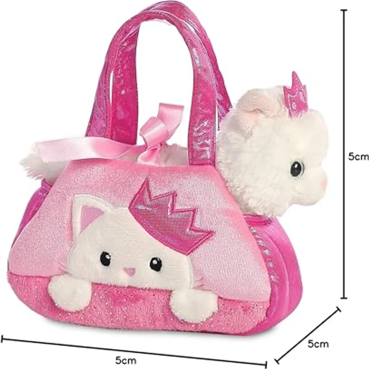 Aurora World Aurora, 32791, Fancy Pal, Peek-A-Boo Kätzchen mit Krone, 20cm, Plüschtier, pink/weiß – Bild 3
