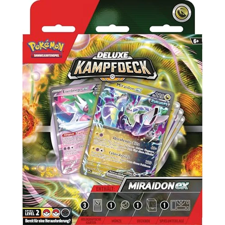 Pokémon Pokémon-Sammelkartenspiel: Deluxe-Kampfdeck Miraidon-ex (mit 3 holografischen Karten & Zubehör) – Bild 2