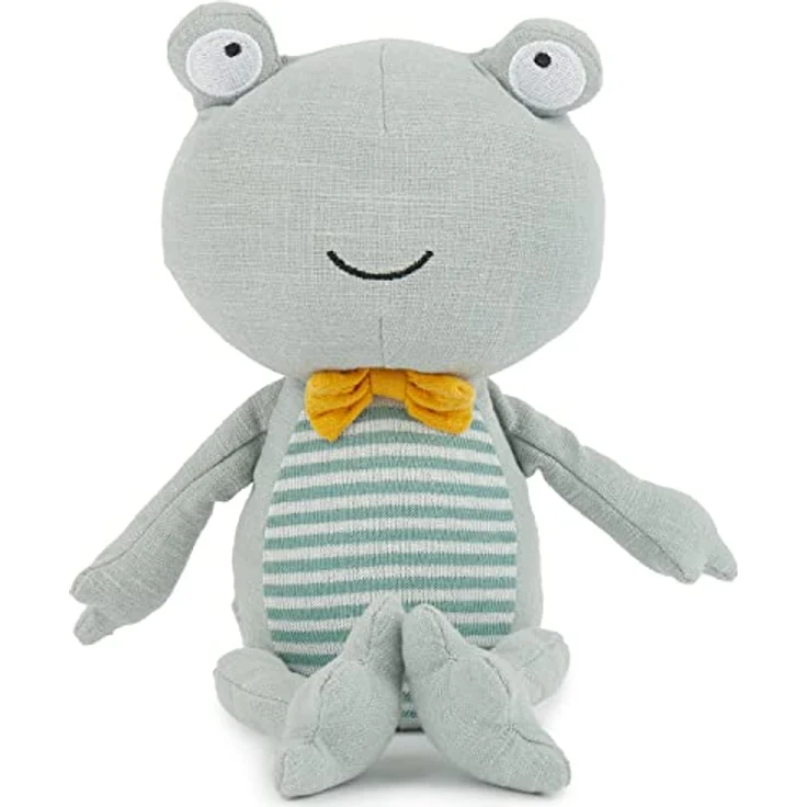 Bieco Frosch Kuscheltier | 20 cm | Leinen Kuscheltier Baby | Baby Kuscheltier Mädchen & Junge | Stuffed Animal | Frosch Stofftier Baby | Süße Baby Kuscheltiere | Frosch Plüschtier aus Leinenstoff – Bild 1