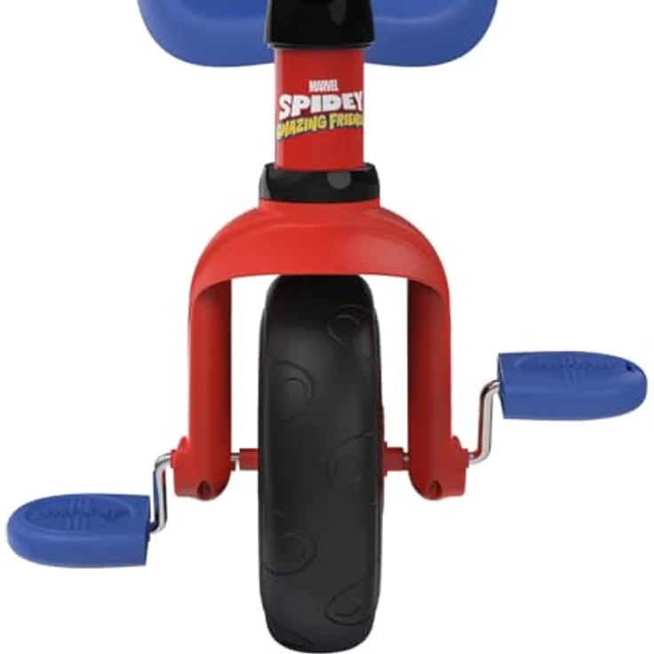 Smoby Spidey Be Fun Dreirad, Kindgerechte Ergonomie, Sicherheitsgurt, verstellbarer Sitz, inklusive Schiebestange, Pedalfreilauf - blau – Bild 5