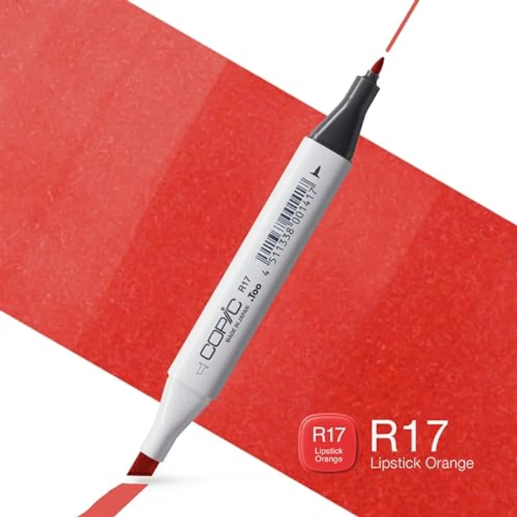Copic Classic Marker Typ R - 17, Lipstick Orange, professioneller Layoutmarker mit dualem Spitzensystem und schnelltrocknender Tinte – Bild 2