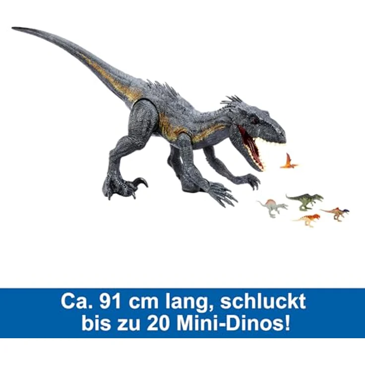 Jurassic World Riesendinosaurier-Spielzeug Indoraptor, verschlingt Minifiguren, ca. 90 cm lange authentische Figur – Bild 4
