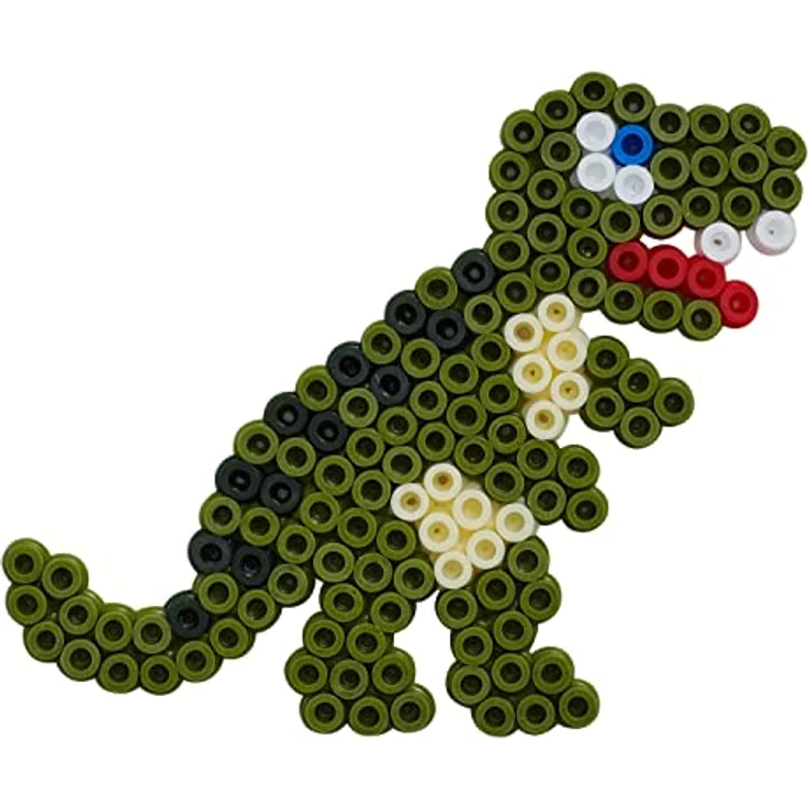 Hama Perlen 4215 Bügelperlen Dino und Auto, Blisterpackung mit ca. 1.100 Midi-Perlen, 2 Stiftplatten zum Zusammenstecken, Bügelpapier und Anleitung, für Kinder ab 5 Jahren – Bild 3
