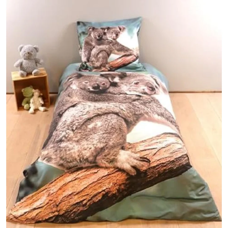 BrandMac Bettwäsche Set mit Koala 135 x 200 cm 80 x 80 cm 100% Baumwolle, atmungsaktiv und temperaturausgleichend – Bild 2