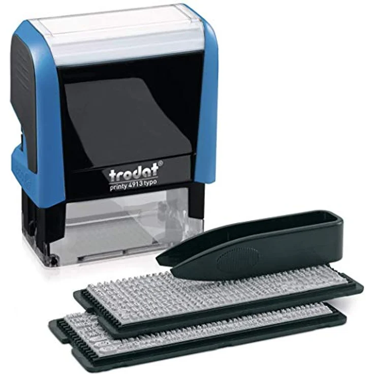 TRODAT Stempel Printy 4913 Typomatic, Textstempel mit Textplatte zum Selbersetzen, selbstfärbend, schwarz – Bild 2