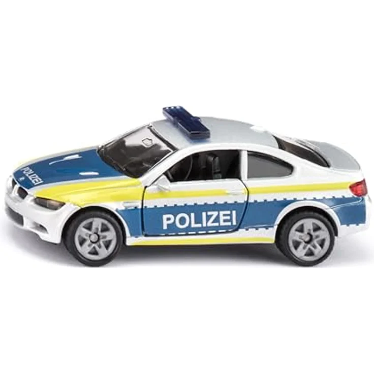 Siku 1532, BMW M3 Coupé Polizei, Spielzeugauto mit öffnenden Türen, Metall/Kunststoff, Silber – Bild 1