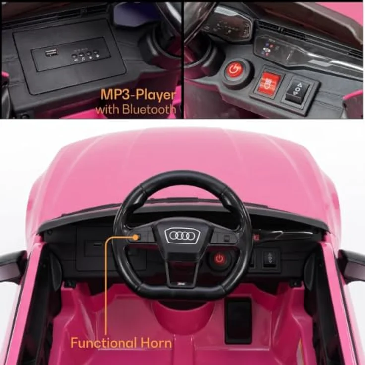 Audi Kinder Elektro Auto RS6 12V - 1 bis 5 Jahre - mit Fernbedienung - Rosa – Bild 3