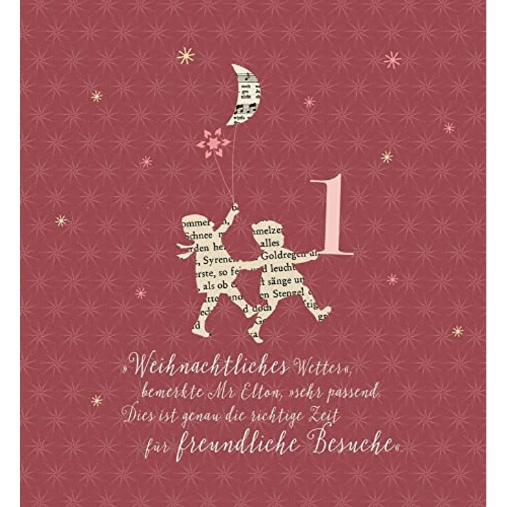 Coppenrath Verlag Adventskalenderbuch zum Aufschneiden, literarischer Advent mit 24 Texten von renommierten Autorinnen und Autoren, Glitzerleinen mit Goldfolie und Hochprägung – Bild 10