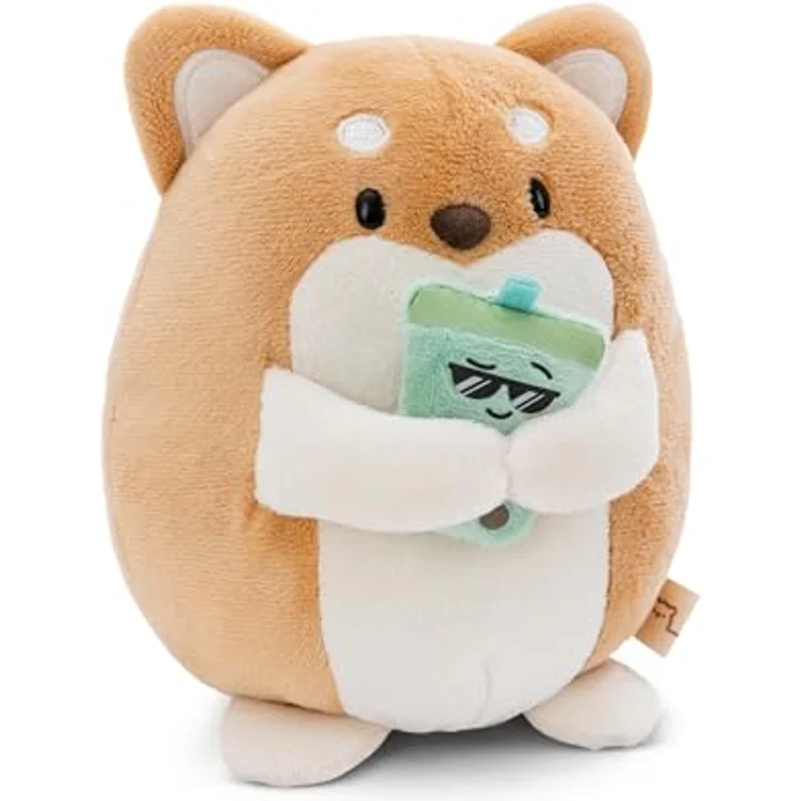NICI MYMOCHI Kuscheltier Hund Hiro 16 cm mit Bubble Tee in Geschenkbox, flauschiges Stofftier zum Kuscheln und Spielen - 61152 – Bild 1