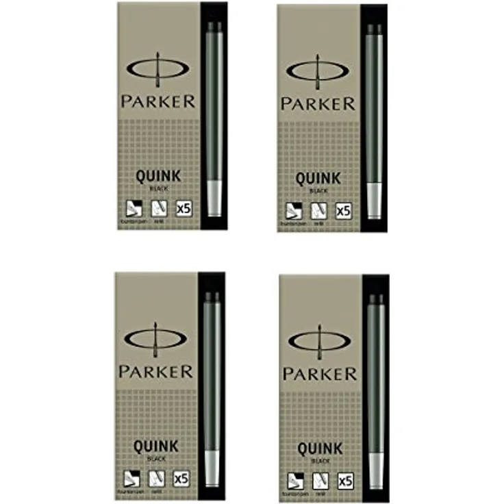 Parker Z44 Füllhalter Tintenpatronen, 5 Stück schwarz, passend für alle Parker Füllhalter