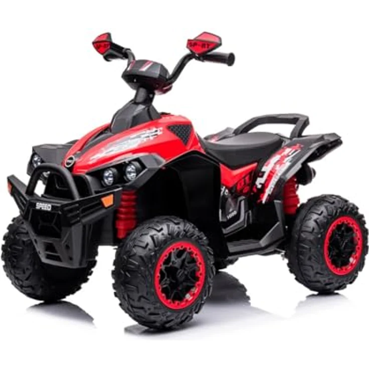 Chipolino Kinder Elektroquad ATV Speed, Licht- und Musikfunktion, 2 Motoren, Fußpedal, bis 35 kg, rot – Bild 2