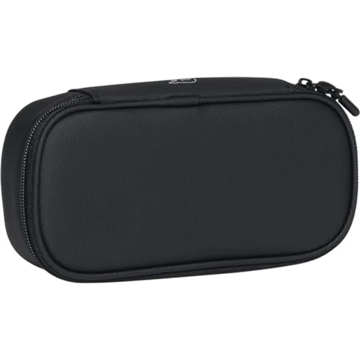BECKMANN Sport Jr. Ovales Pencil Case, schwarz beschichtet, großzügiges Innenfach, Maße 22 x 11 x 6 cm