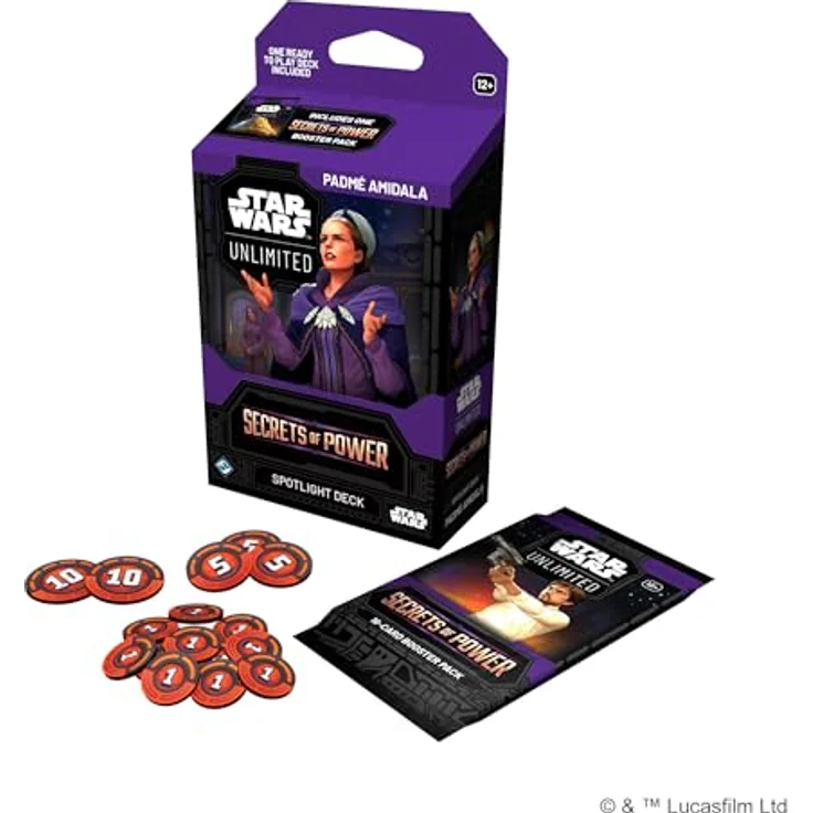 Asmodee FFG Star Wars: Unlimited TCG - Spotlight Deck Padmé Amidala mit 50 exklusiven Karten und Booster "Secrets of Power" für 2+ Spieler, Englisch, ab 12 Jahren – Bild 4