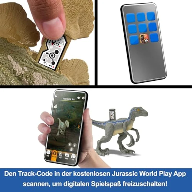 Mattel Jurassic World Allosaurus-Dinosaurier mit HRX50-Funktion, ca. 43 cm, lebensechte Bewegung und AR-Erlebnis – Bild 5