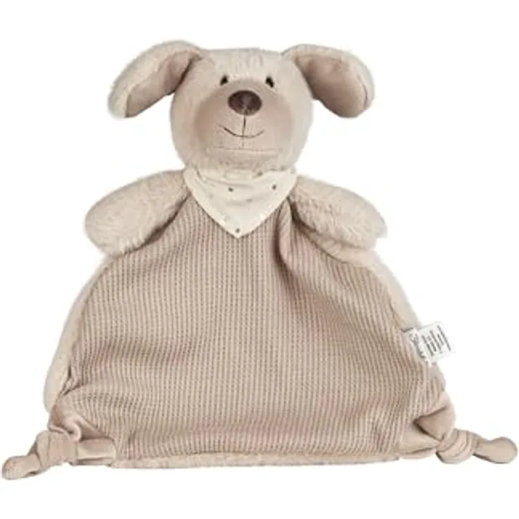 Sterntaler Schmusetuch M HUND Lucky, aus weichem Flausch und Waffelstrick, mit Knoten an zwei Enden