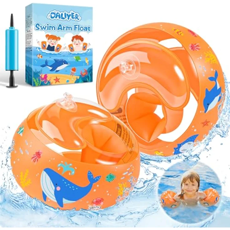 Daliyer Schwimmflügel, Schwimmflügel Kinder 1 2 3 Jahre, Schwimmhilfe ab 1-3 Jahr für Jungen Mädchen, Swimsafe Gerät, Gewicht 6-16kg, Armumfang 15-19cm, blau – Bild 1