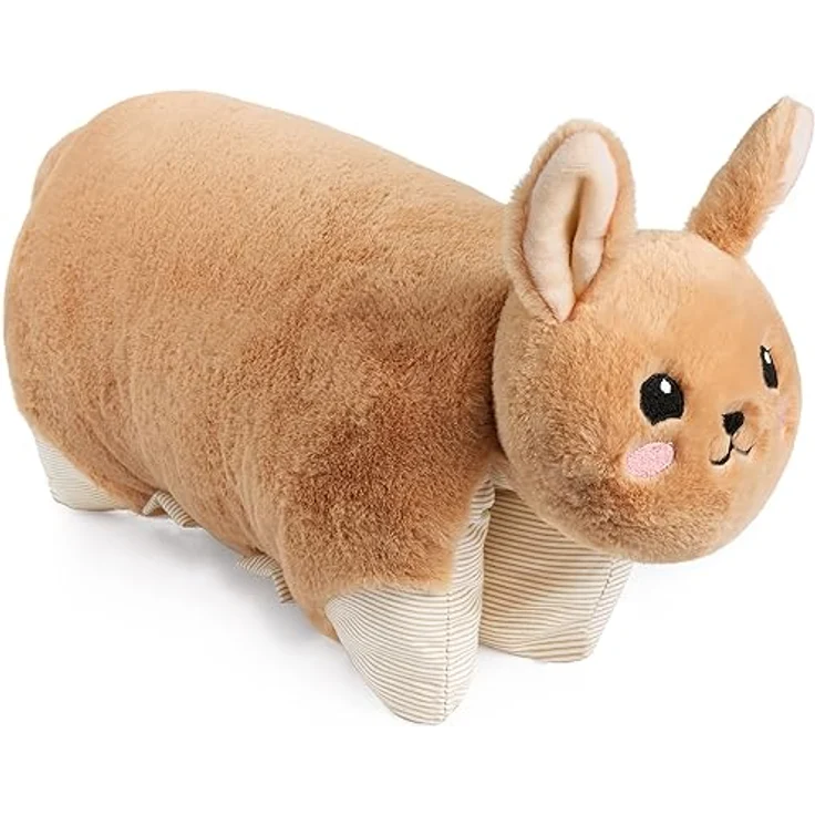 BRUBAKER Kuscheltier-Kissen Hase - 2 in 1 Plüschtier und Kuschelkissen - 40 x 30 cm - Braun – Bild 5