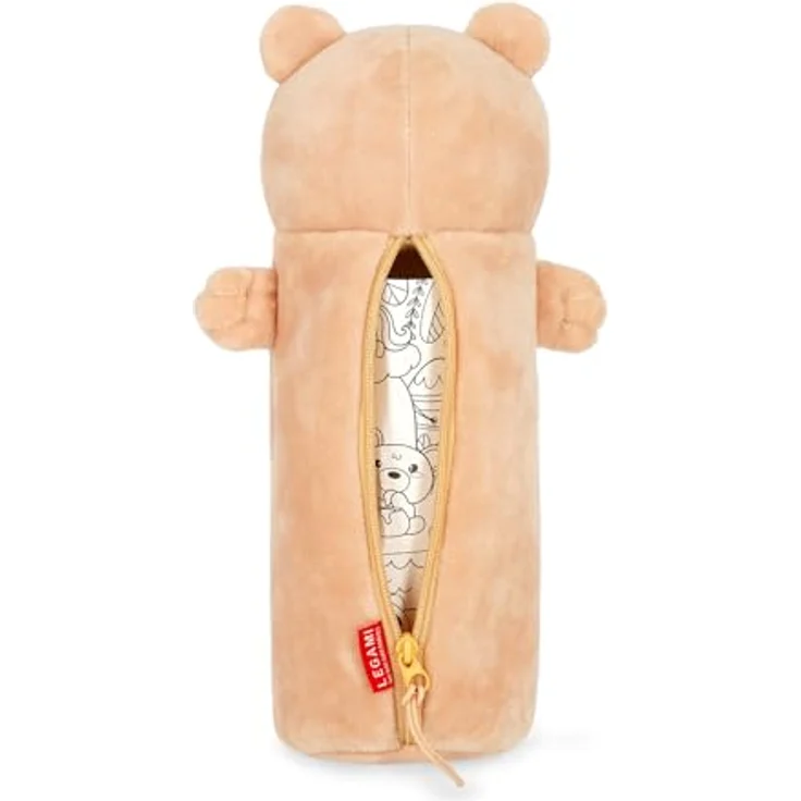 Legami Super Soft Federmäppchen, Teddy Bear-Motiv, 100% Polyester, inklusive Malvorlage, L 24,5 cm, H 24,5 cm – Bild 2