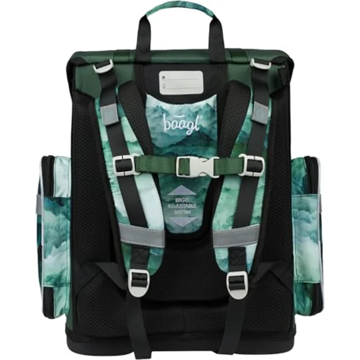 Baagl Schulranzen Set 3-teilig, ergonomischer Tornister für Jungen und Mädchen 1. Klasse mit Dino-Design, inkl. Turnbeutel und Federmäppchen, leicht und stabil – Bild 4