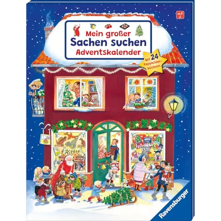 Ravensburger Spielzeug-Adventskalender Mein großer Sachen suchen Adventskalender, 24 Mini-Pappbilderbücher für Kinder ab 2 Jahren, Weihnachtsthemen und Lieblingsmotive