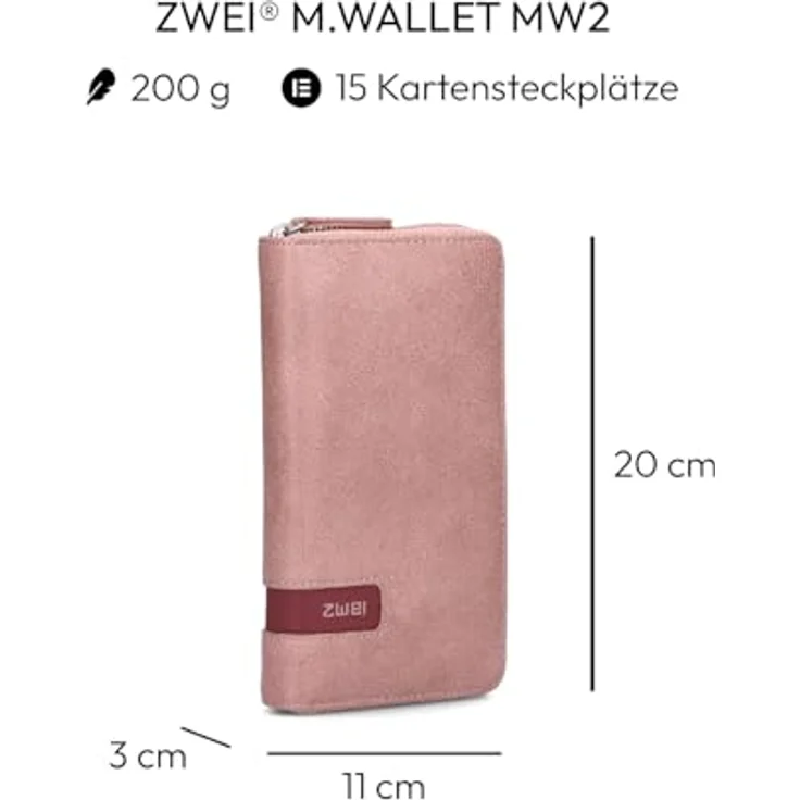 Zwei M.WALLET Wallet MW2 blush – Bild 3