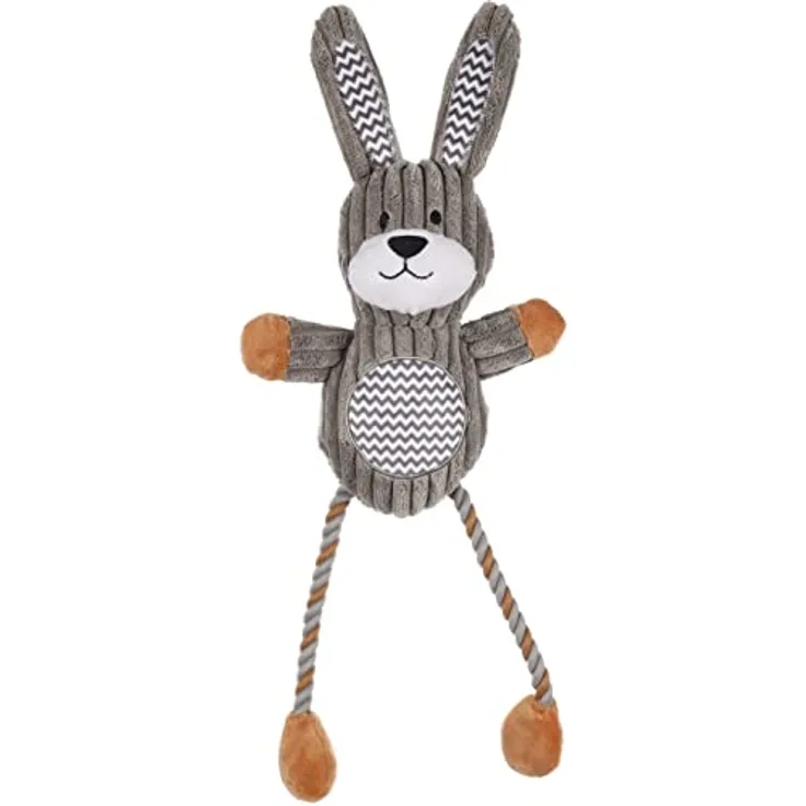 Flamingo JCHIEN Gommy Hase Corduroy mit Langen Beinen, Grau, 46 cm