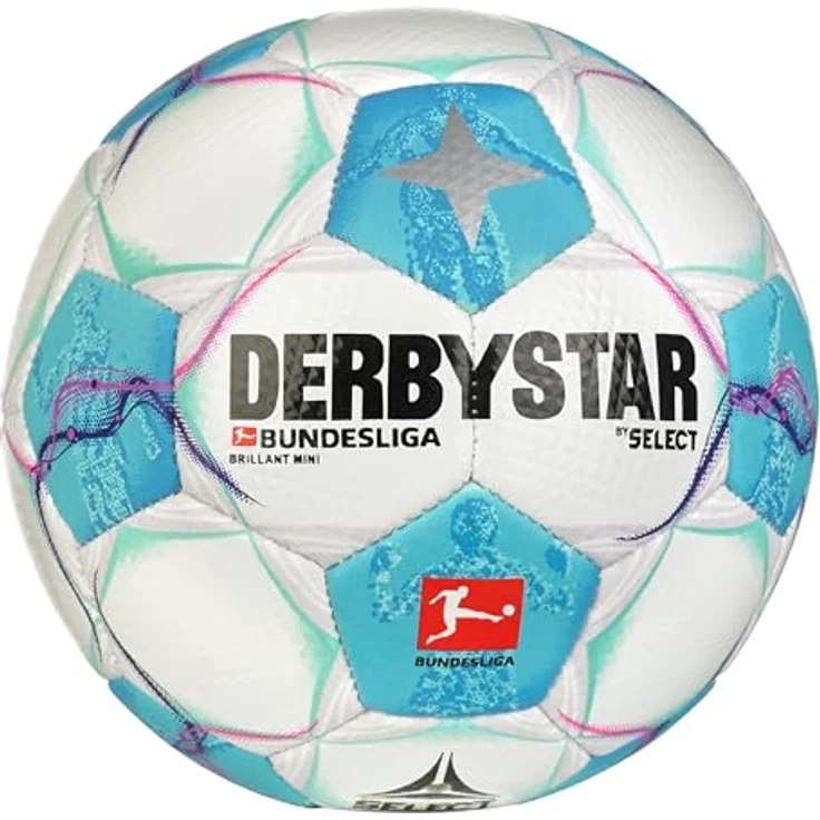 Derbystar Bundesliga Brillant Mini v24, Fußball mit Bewegungsfreiheit, atmungsaktiv, in hellem Design – Bild 1