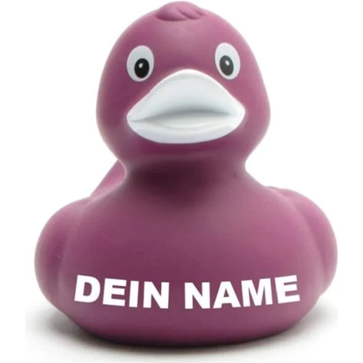 Duckshop Badeente - personalisierbar mit Wunschtext (max. 10 Zeichen), violett, Badewannenspielzeug – Bild 1