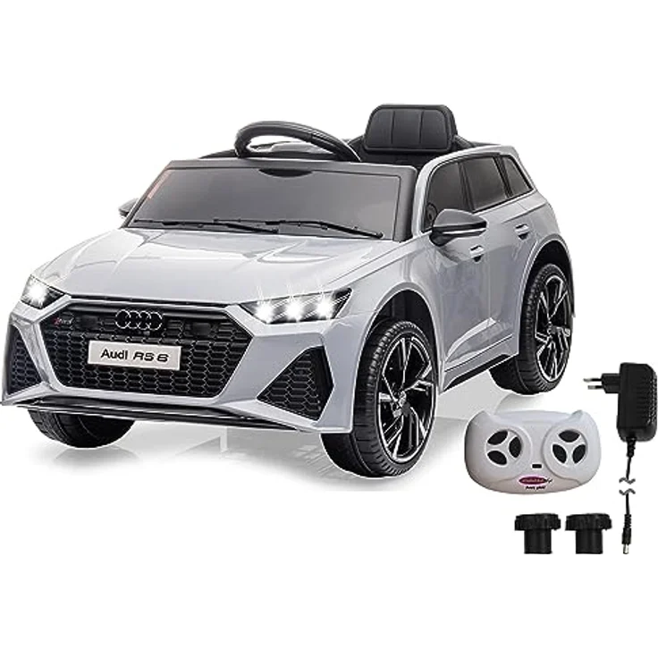 Jamara Elektro-Kinderauto Ride-on Audi RS 6, 12V, 2,4 GHz, offiziell lizenziert, beleuchtetes Armaturenbrett, Bluetooth, USB-Anschluss, Akkustandanzeige, Motorsound, LED-Licht, belastbar bis 30 kg – Bild 2