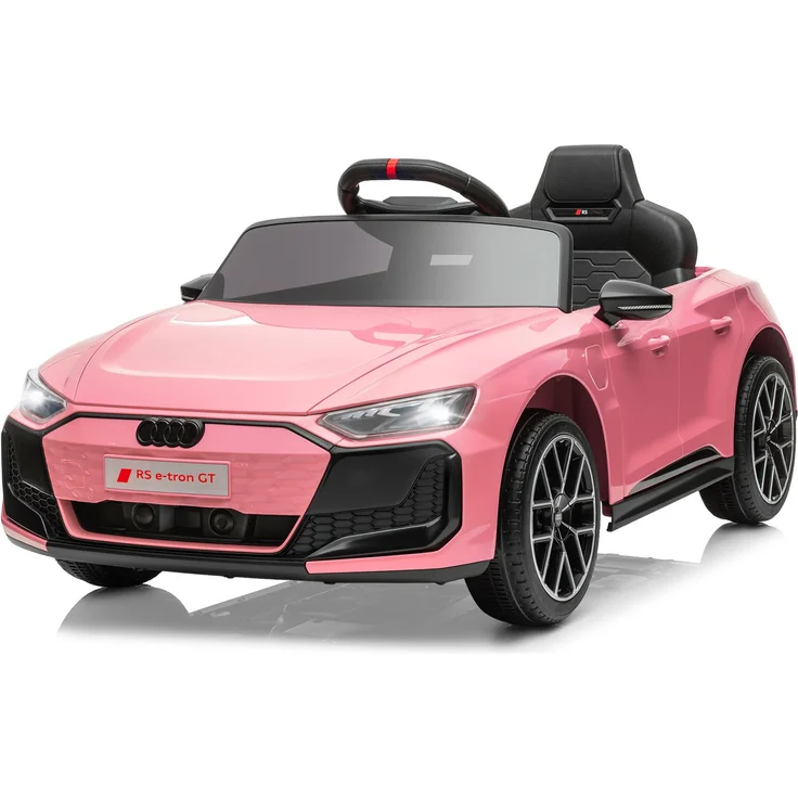 FCH Audi RS e-tron GT 2025, Kinder-Elektroauto 12V 4,5Ah mit 2 Geschwindigkeitsstufen und 2,4G-Fernbedienung, Rosa, für Kinder von 3 bis 5 Jahren