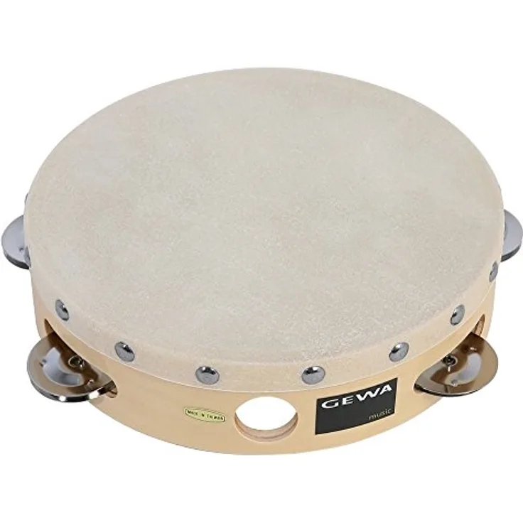 Gewa 841305 Traditionell Tambourin mit Schellen, 20,3 cm (8 Zoll)