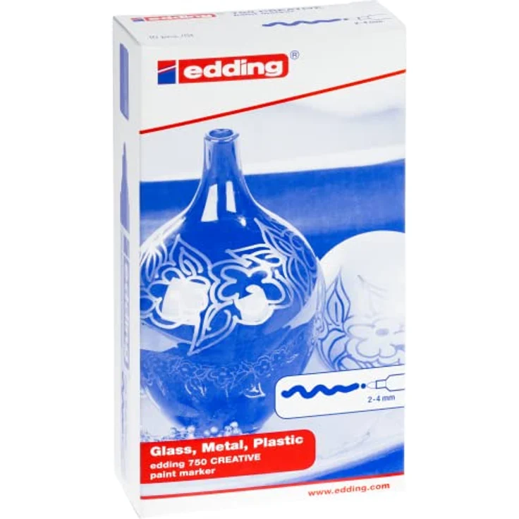edding 750 Glanzlackmarker violett, 10 Stück, Rundspitze 2-4 mm, wasserfest, stark deckend für Glas, Stein, Holz, Kunststoff und Papier – Bild 3