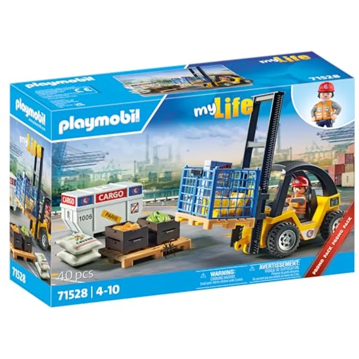 PLAYMOBIL MyLife Gabelstapler mit Fracht, Spielzeugset für Kinder ab 4 Jahren, sicher und robust, Artikelnummer 71528 – Bild 2