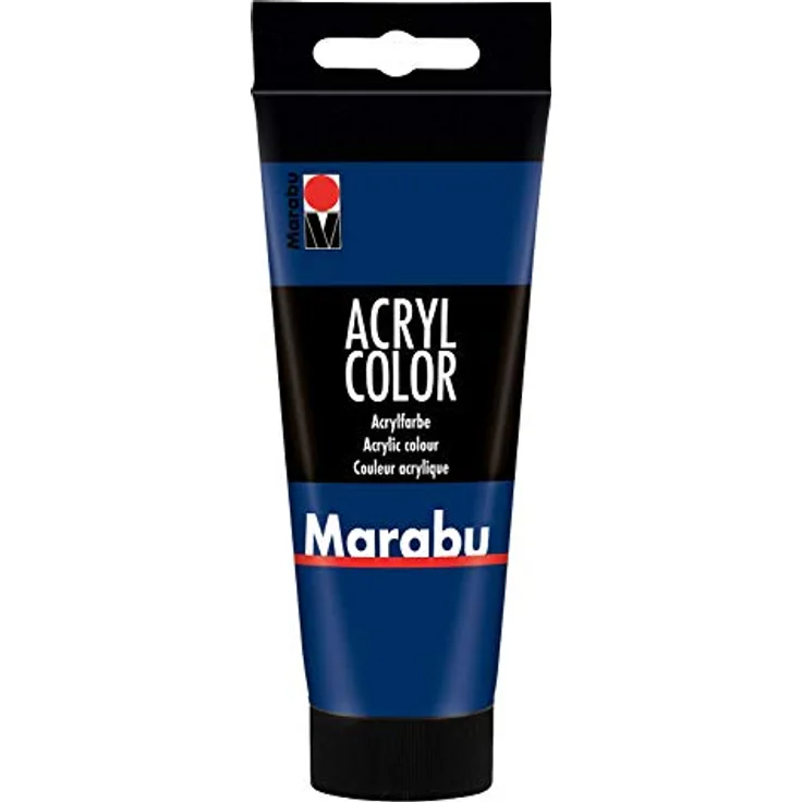 Marabu Acryl Color dunkelblau 100 ml, cremige Acrylfarbe auf Wasserbasis, schnell trocknend, lichtecht und wasserfest für Leinwand, Papier und Holz – Bild 1