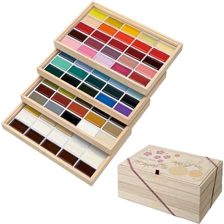 Kuretake Gansai Tambi Aquarell-Set, 100-Farben-Set mit hochwertigen, lebendigen Farben und replaceable Pans, 2024 Edition