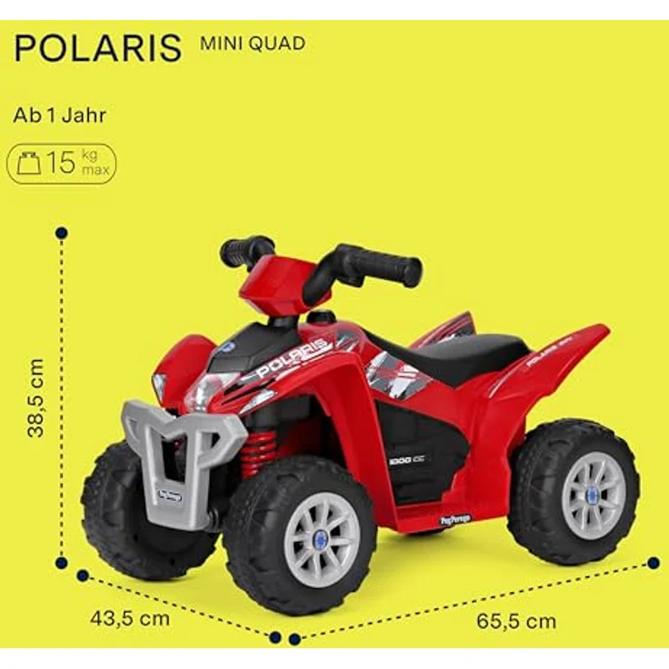 Peg Perego PEG Polaris Mini Quad, elektrisches Kinderfahrzeug für Kinder ab 1 Jahr, 6-V-Akku, 90 Minuten Reichweite, 2,7 km/h, mit Licht- und Soundeffekten – Bild 2