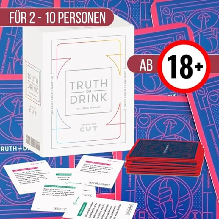 Huch Truth or Drink, Kartenspiel mit über 410 Karten, inklusive harmlosen und „Extra dirty“ Fragen – Bild 2