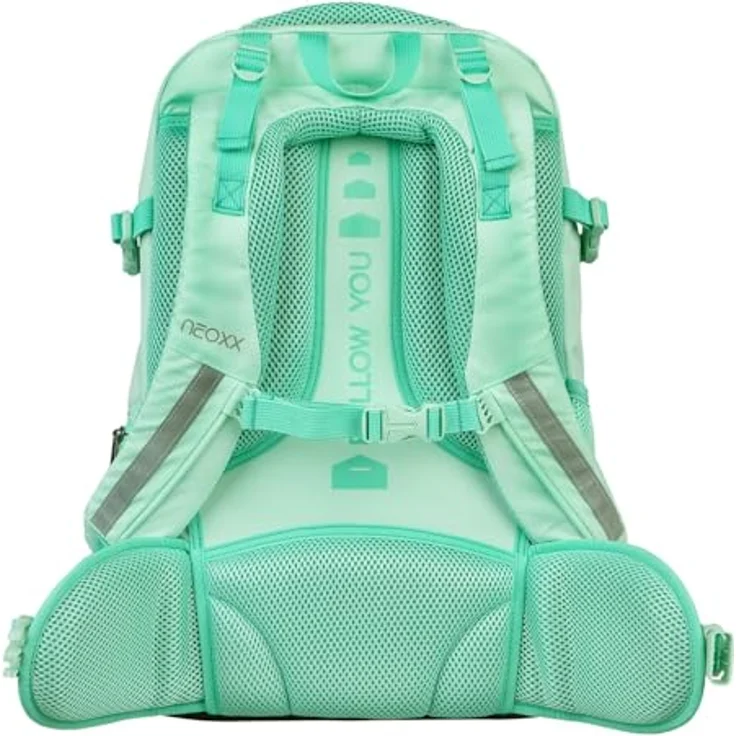 neoxx Active Pro School Backpack, Schulrucksack mit verstellbarem Tragesystem, Mint To Be, 31 x 45,5 x 21 cm – Bild 3