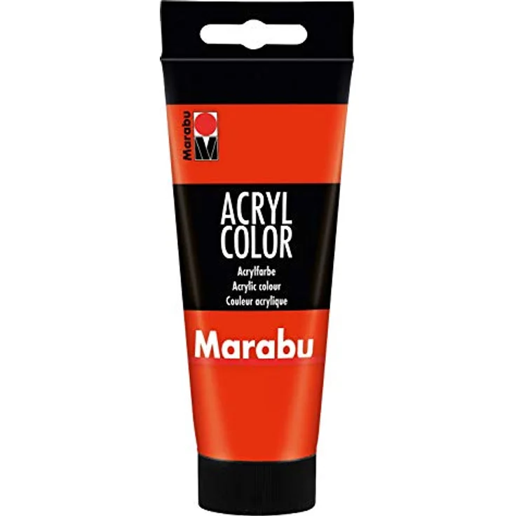 Marabu Acryl Color Zinnoberrot, 100 ml acrylic paint, water-based, fast-drying, lightfast, waterproof, suitable for canvas, paper, and wood – Bild 1