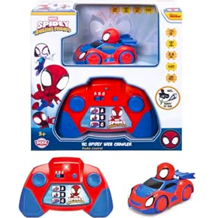 Dickie Toys RC-Auto RC Spidey Web-Crawler 1:50, ferngesteuertes Spielzeugauto mit Marvel Design und 2-Kanal-Fernsteuerung, für Kinder ab 3 Jahren