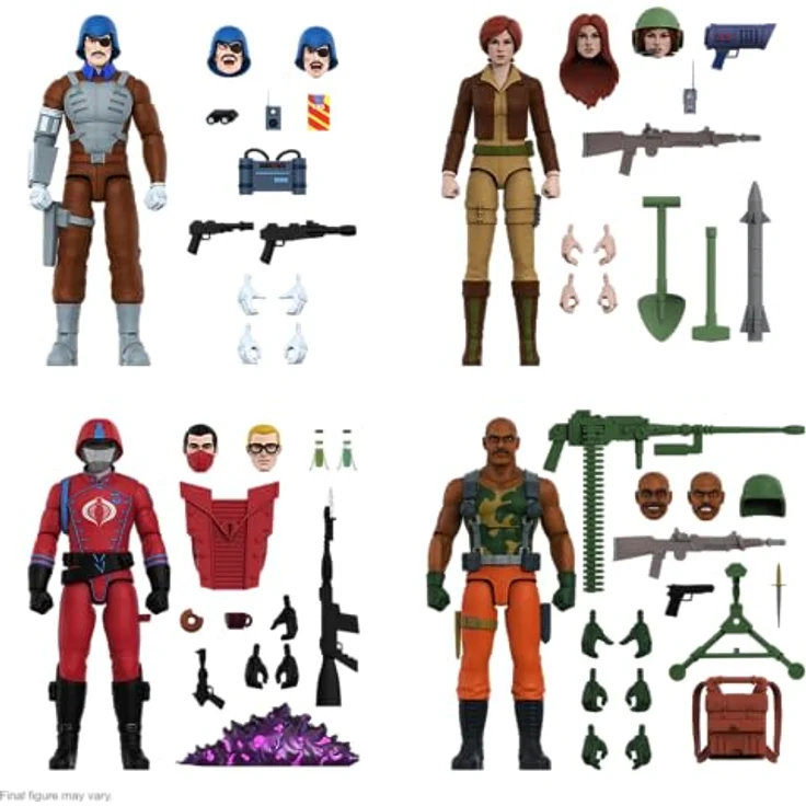 Super7 G.I. Joe Roadblock (Cartoon Accurate) - 17,8 cm Actionfigur mit 3 Köpfen, 8 Händen, Blaster-Pistole und schwerem Maschinengewehr – Bild 4